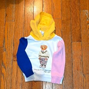Polo Bear Color-Blocked Fleece Hoodie.  Toddler 4t.